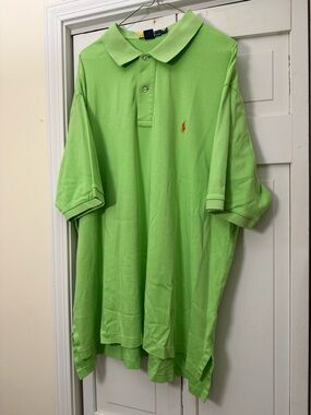 Polo Ralph Lauren Polo Shirt Mens 2XB Big Green Neon Golf Preppy Pony Outdoor